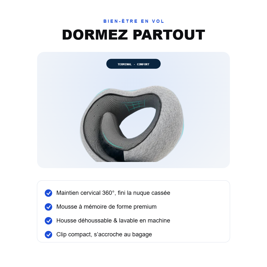 Oreiller de Voyage Mémoire de Forme